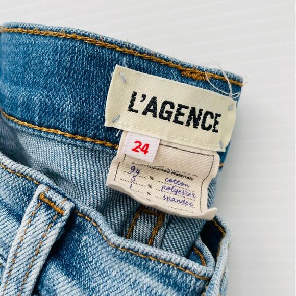 L’AGENCE skinny distressed crop length jeans size 24 - Picture 3 of 13